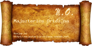 Majszterics Oriána névjegykártya